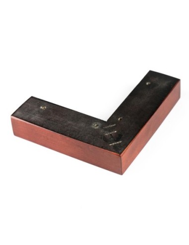 FELANG | SET 4 Piedi in legno e 16 viti | Dimensioni: H.4 -  L.19 cm | Colore: Ciliegio | Piedini per divani