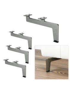 NEWMAN | SET da 4 Piedi e 16 viti | Nickel Nero | H. 12,5 cm | Piedini per divani e poltrone |