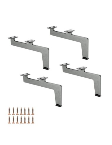 NEWMAN | Set of 4 Legs and 16 Screws | Black Nickel Finish | H.12,5 cm | Legs for Sofas and Armchairs
