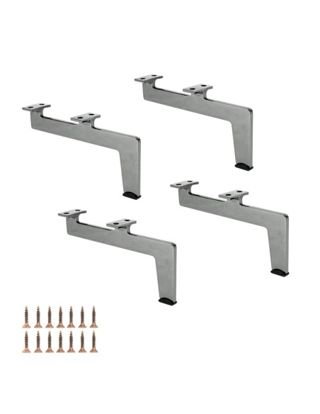 NEWMAN | Set of 4 Legs and 16 Screws | Black Nickel Finish | H.12,5 cm | Legs for Sofas and Armchairs
