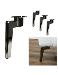 OXFORD | SET da 4 Piedi e 16 viti | Nickel Nero | H. 17,5 | Piedini per divani e poltrone |