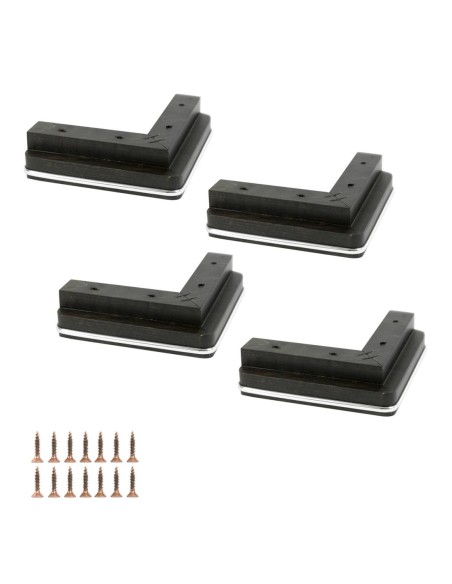 GENIUS JESOLO S557 | SET 4 Piedi in legno | Dimensioni: H.4,5 - L.16 cm | Wenghè | Piedini per divani e poltrone