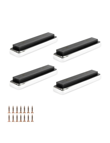 R3 18DRITTO PROF435 | SET 4 piedi in legno | Altezza 4 cm | Colore: Wenghè | Piedini per letti e divani