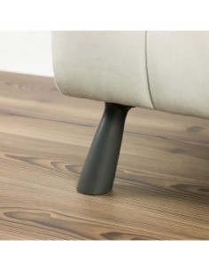 BAOBAB | Set 4 Legs + Mounting Plates +4 Screws | London Grey Finish| H.15 cm | Sofas and Furniture Wooden Legs 2