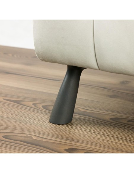 BAOBAB | Set 4 Legs + Mounting Plates +4 Screws | London Grey Finish| H.15 cm | Sofas and Furniture Wooden Legs
