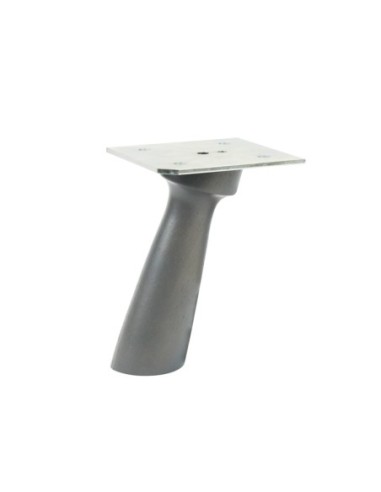 BAOBAB | SET 4 Piedi in legno con piastra e 4 viti | Colore: Grigio Londra | H.15 | Piedini per divani e poltrone