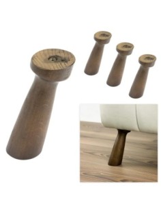 BAOBAB | SET 4 Piedi in Legno con piastra e 4 viti | Rovere Tabacco | H.15 cm | Piedini per divani e poltrone