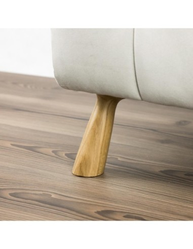 BAOBAB | Set 4 Legs + Mounting Plates +4 Screws | Natural Oak Finish| H.15 cm | Sofas and Furniture Wooden Legs