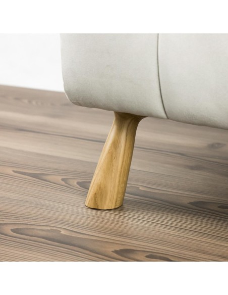 BAOBAB | Set 4 Legs + Mounting Plates +4 Screws | Natural Oak Finish| H.15 cm | Sofas and Furniture Wooden Legs