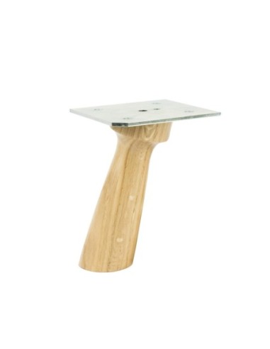 BAOBAB | Set 4 Legs + Mounting Plates +4 Screws | Natural Oak Finish| H.15 cm | Sofas and Furniture Wooden Legs