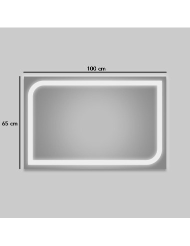 SP6 | Rectangular LED Wall Mirror | Dimensions 100x65 cm | Cold Light