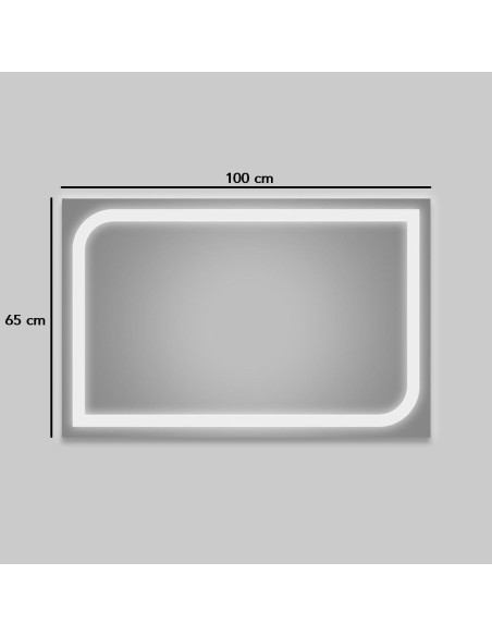 SP6 | Rectangular LED Wall Mirror | Dimensions 100x65 cm | Cold Light