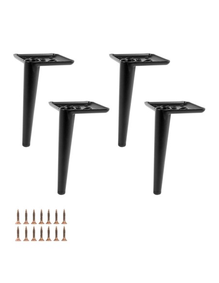 AGO 17 | SET da 4 Piedi e 16 viti | Sandy Black | H.17 | Piedini per divani-poltrone |