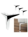 SIENA | Set of 4 Legs and 16 Screws | Chrome Finish | H.13 cm | Legs for Sofas and Armchairs