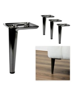AGO 17 | SET da 4 Piedi e 16 viti | Nickel Nero | H.17 | Piedini per divani-poltrone |