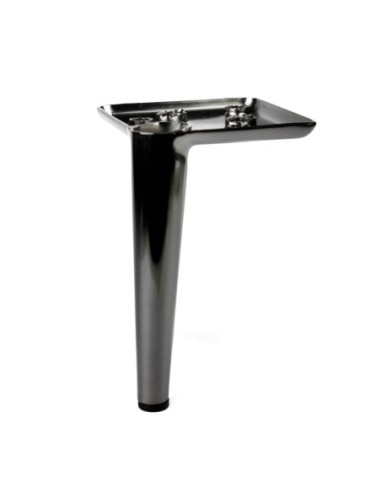 AGO 17 | Set of 4 Legs and 16 Screws | Black Nickel Finish | H. 17 cm | Legs for Sofas and Armchairs