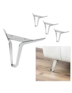 VULTUS | SET da 4 Piedi e 16 viti | Cromato | H.10 | Piedini per divani e poltrone |