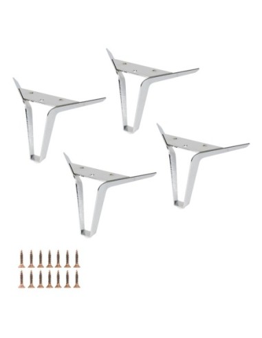VULTUS | SET da 4 Piedi e 16 viti | Cromato | H.10 | Piedini per divani e poltrone |