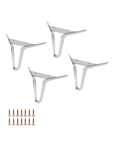 VULTUS | SET da 4 Piedi e 16 viti | Cromato | H.10 | Piedini per divani e poltrone |