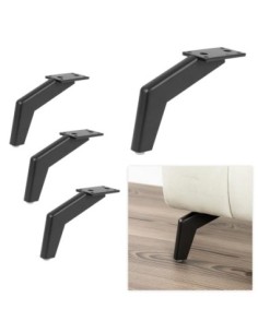 CASABLANCA | SET da 4 Piedi e 16 viti | Nero Opaco | H.13 | Piedini per divani-poltrone |