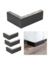SIS | SET 4 Piedi in legno | Dimensioni: H.6,5 - L.15x20 cm | Colore: Wenghè | Piedini per divani e poltrone