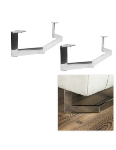 VINCI | Set of 2 Sled Legs | Chrome Finish | H.15 - L.71,5 cm | Sofas Sleds
