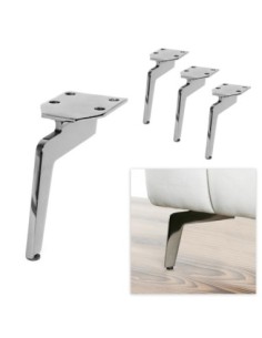 MANTOVA | SET da 4 Piedi e 16 viti | Cromato | H.13 | Piedini per divani e letti |