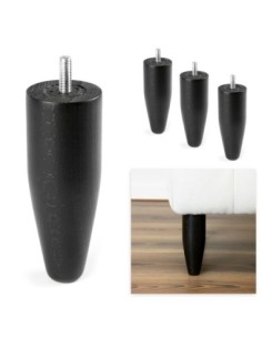 FABB | SET of 4 Wooden Legs | Wenghè Color | Height 16 cm | Sofas and Furniture Wooden Legs
