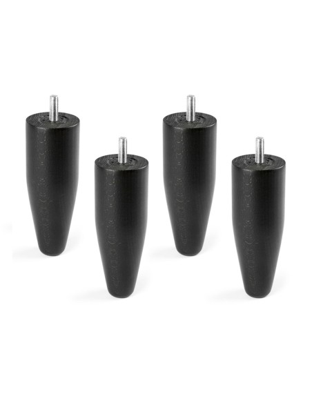 FABB | SET 4 Piedi in Legno | Colore Wenghè | Altezza 16 cm | Gambe in Legno per divani e mobili
