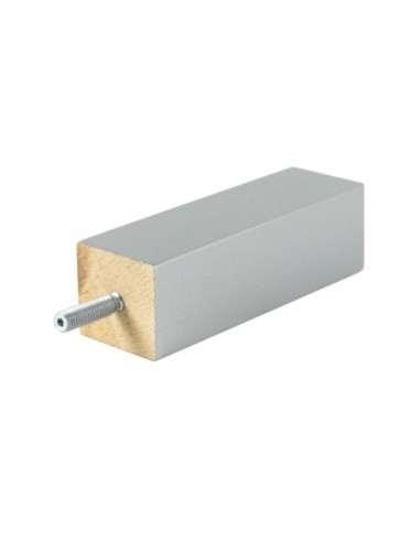 G1 | SET 4 Piedi in Legno | Colore Alluminio | Altezza 16 cm | Gambe in Legno per divani e mobili