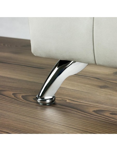 LISBONA | Set of 4 Legs and 16 Screws | Chrome Finish | H.9 cm | Legs for Sofas and Armchairs