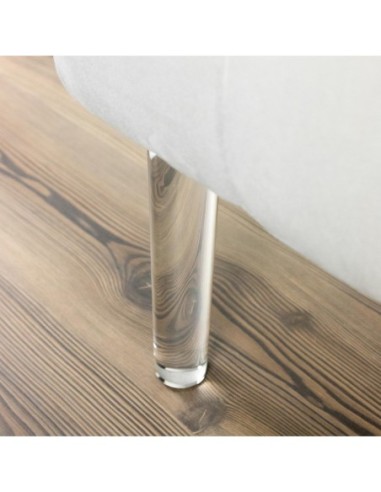ELSA | SET 2 Transparent Plastic Legs with 4 Screws | H.24 cm| Floating Bed and Sofa Effect