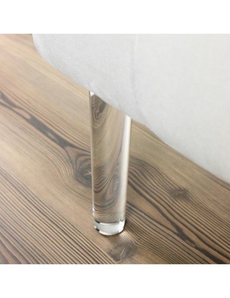 ELSA | SET 2 Transparent Plastic Legs with 4 Screws | H.24 cm| Floating Bed and Sofa Effect