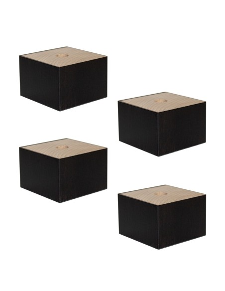 VOYAGE WENGHE’ | SET 4 Piedi in legno | Altezza 4 cm | Piedini per divani, poltrone e mobili