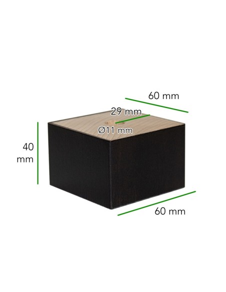 VOYAGE WENGHE’ | SET 4 Piedi in legno | Altezza 4 cm | Piedini per divani, poltrone e mobili