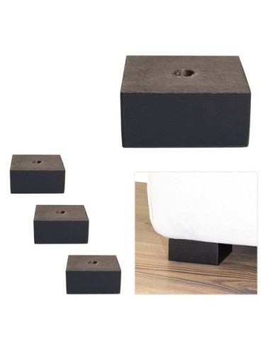 VOYAGE WENGHE’ | SET 4 Piedi in legno | Altezza 2,8 cm | Piedini per divani, poltrone e mobili