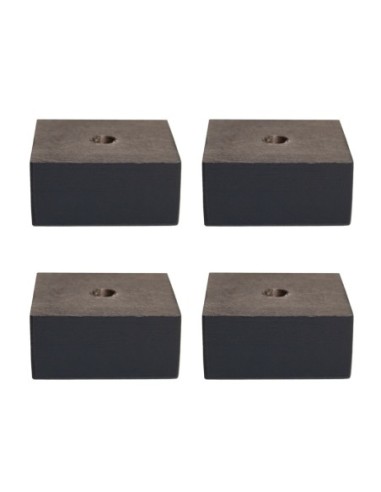 VOYAGE WENGHE' | SET of 4 Wooden Legs | Wenghè Color | Height 2,8 cm | Sofas and Furniture Wooden Legs