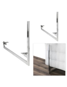 TAV L | SET da 2 Slitte in metallo | Cromo Lucido | H.12 - L.98,5 | Slitta per divani |