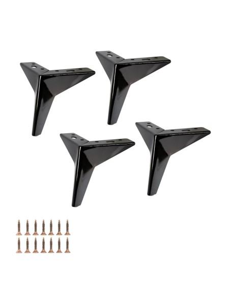 STARDUST | SET da 4 Piedi e 16 viti | Nickel Nero | H. 12,5 | Piedini per divani e poltrone |