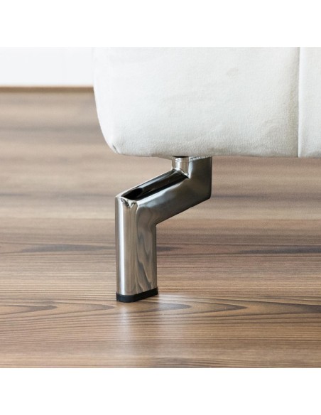 HIROSHI | SET of 4 Feet and 16 screws | Polished Chrome | H. 12 | Sofa feet for sofas and armchairs |