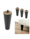 938 WENGHE’ | SET 4 Piedi in legno | Altezza 13 cm  | viti innestate (10MA) | Piedini per divani e poltrone
