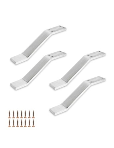 ASSISI | Set of 4 Legs and 16 Screws | Chrome Finish | H. 13 cm | Legs for Sofas and Armchairs