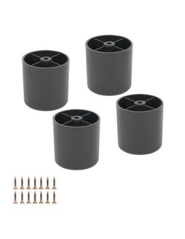 PIEPLA 6 | SET of 4 Plastic Legs | Black | H.6 cm