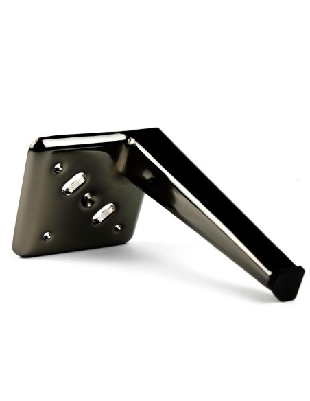 ROMINA | SET 4 Piedi e 16 viti | Nickel Nero | H.17 cm | Piedini per divani-poltrone |