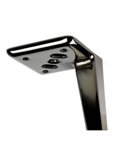 ROMINA | Set of 4 Legs and 16 Screws | Black Nickel Finish | H.17 cm | Legs for Sofas and Armchairs