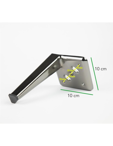 ROMINA | SET 4 Piedi e 16 viti | Nickel Nero | H.17 cm | Piedini per divani-poltrone |