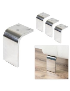 NAPOLI | SET da 4 Piedi e 16 viti | Alluminio Lucido | H. 15 | Piedini per divani e poltrone |