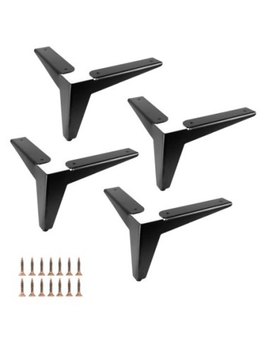 MIDLAND AUTOCOLOR | SET da 4 Piedi e 16 viti | Nero Micaceo | H.13 cm | Piedini per divani e poltrone |