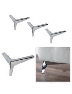CAMBRIDGE | SET da 4 Piedi e 16 viti | Cromato | H.13 | Piedi per divani-poltrone |
