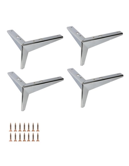 CAMBRIDGE | SET da 4 Piedi e 16 viti | Cromato | H.13 | Piedi per divani-poltrone |